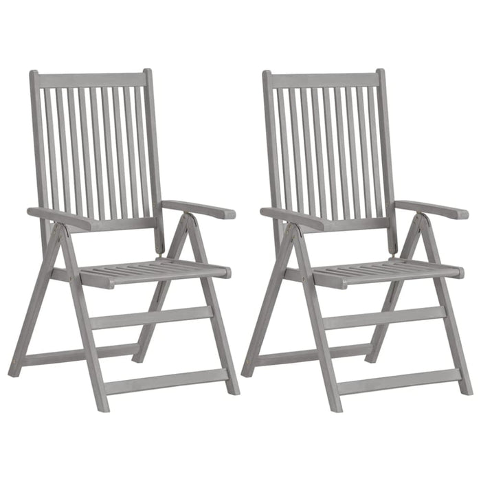 Garden Reclining Chairs 2 Pcs with Cushions Solid Wood