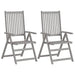 Garden Reclining Chairs 2 Pcs with Cushions Solid Wood