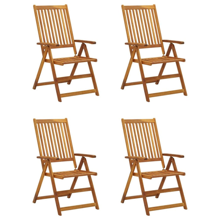 Garden Reclining Chairs 4 Pcs With Cushions Solid Acacia