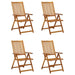 Garden Reclining Chairs 4 Pcs With Cushions Solid Acacia