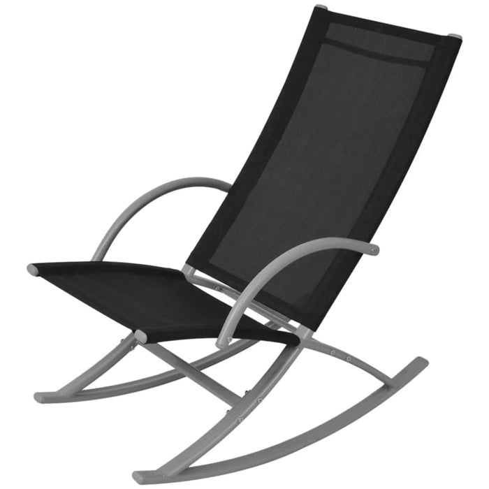 Garden Rocking Chairs 2 Pcs Steel and Textilene Black Axolt