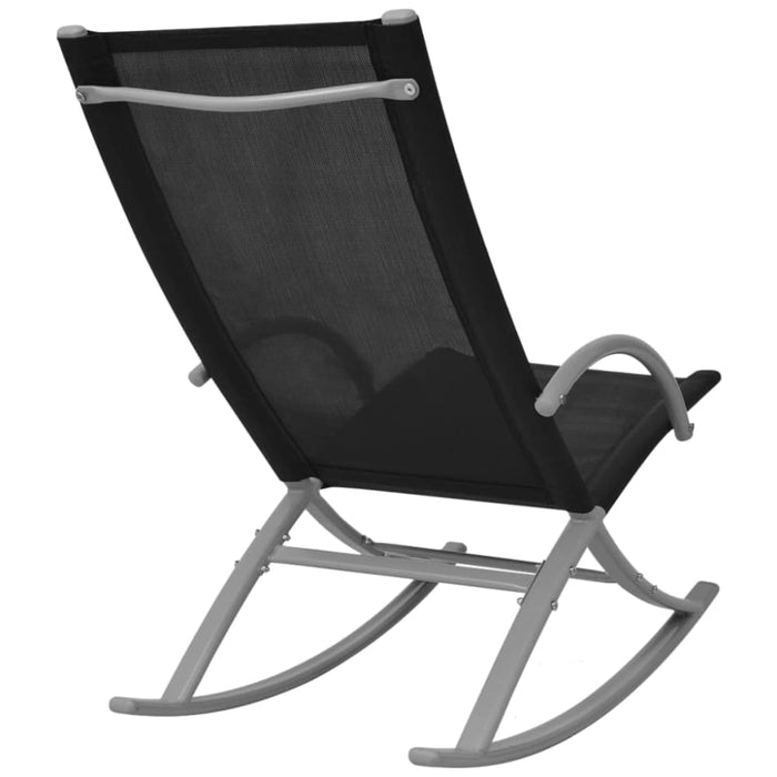 Garden Rocking Chairs 2 Pcs Steel and Textilene Black Axolt