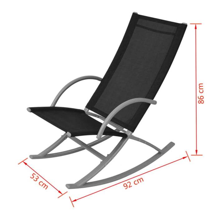 Garden Rocking Chairs 2 Pcs Steel and Textilene Black Axolt