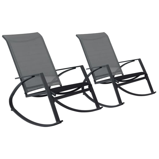 Garden Rocking Chairs 2 Pcs Textilene Dark Grey Anoxa