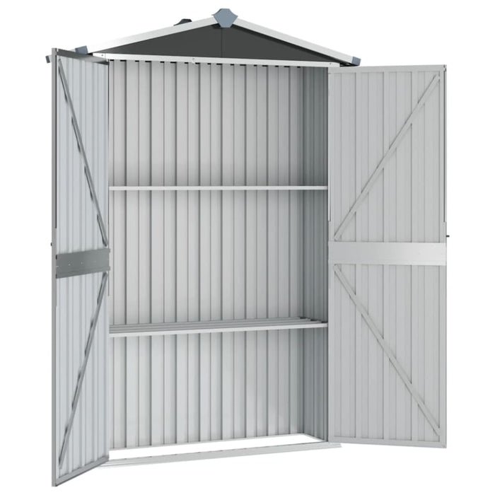 Garden Shed Anthracite 116x45x175 Cm Galvanised Steel Altbt