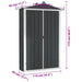 Garden Shed Anthracite 116x45x175 Cm Galvanised Steel Altbt