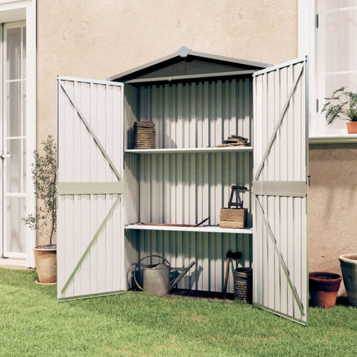 Garden Shed Anthracite 116x45x175 Cm Galvanised Steel Altbt