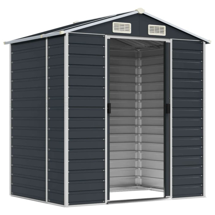 Garden Shed Anthracite 191x130x198 Cm Galvanised Steel