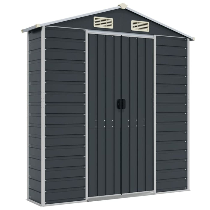 Garden Shed Anthracite 191x130x198 Cm Galvanised Steel