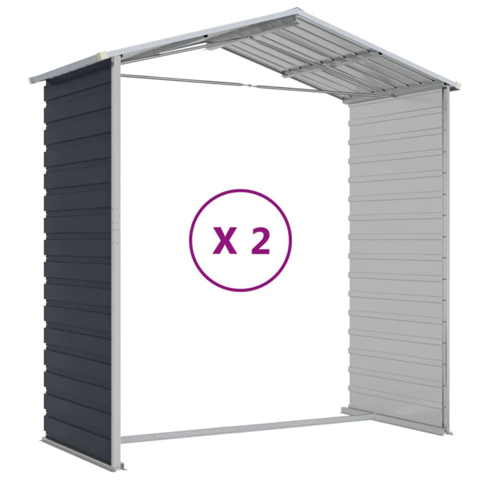 Garden Shed Anthracite 191x215x198 Cm Galvanised Steel