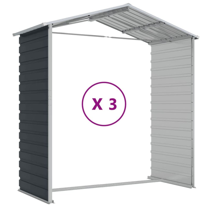 Garden Shed Anthracite 191x300x198 Cm Galvanised Steel