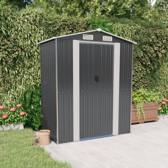 Garden Shed Anthracite 192x108x223 Cm Galvanised Steel