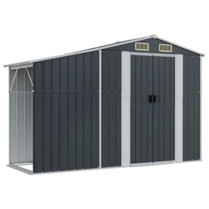 Garden Shed Anthracite 277x93x179 Cm Galvanised Steel Tlapon