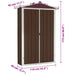 Garden Shed Brown 116x45x175 Cm Galvanised Steel Altba