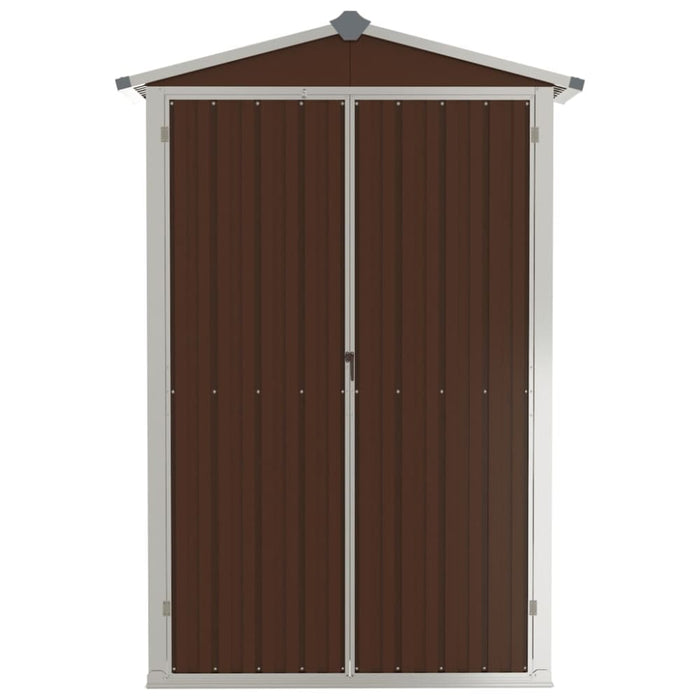 Garden Shed Brown 116x45x175 Cm Galvanised Steel Altba