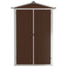 Garden Shed Brown 116x45x175 Cm Galvanised Steel Altba