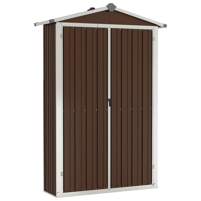 Garden Shed Brown 116x45x175 Cm Galvanised Steel Altba