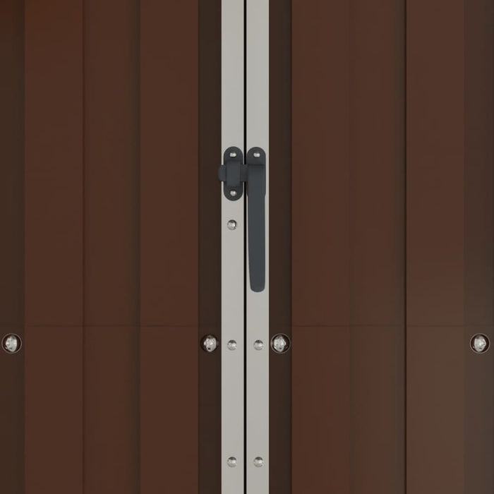 Garden Shed Brown 116x45x175 Cm Galvanised Steel Altba