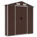 Garden Shed Brown 191x130x198 Cm Galvanised Steel Tonnxla