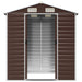 Garden Shed Brown 191x130x198 Cm Galvanised Steel Tonnxla