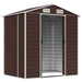 Garden Shed Brown 191x130x198 Cm Galvanised Steel Tonnxla