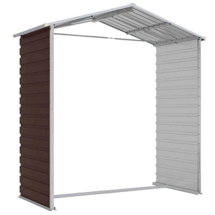 Garden Shed Brown 191x130x198 Cm Galvanised Steel Tonnxla