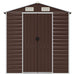 Garden Shed Brown 191x130x198 Cm Galvanised Steel Tonnxla