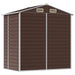 Garden Shed Brown 191x130x198 Cm Galvanised Steel Tonnxla