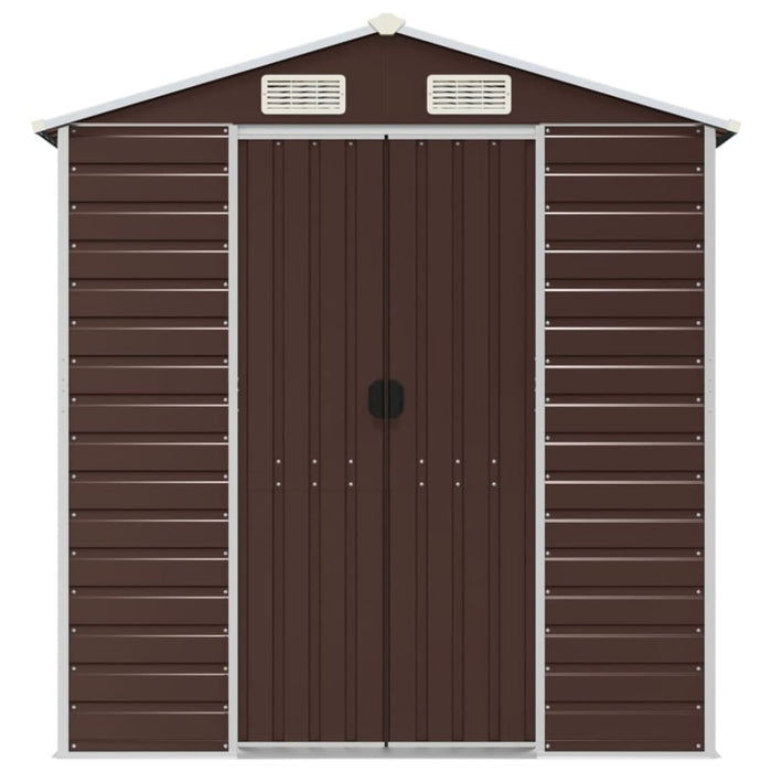 Garden Shed Brown 191x215x198 Cm Galvanised Steel Tonnxlp