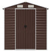 Garden Shed Brown 191x215x198 Cm Galvanised Steel Tonnxlp