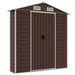 Garden Shed Brown 191x215x198 Cm Galvanised Steel Tonnxlp