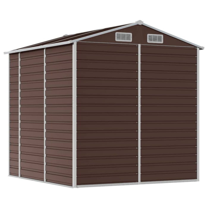 Garden Shed Brown 191x215x198 Cm Galvanised Steel Tonnxlp