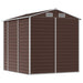 Garden Shed Brown 191x215x198 Cm Galvanised Steel Tonnxlp