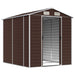 Garden Shed Brown 191x215x198 Cm Galvanised Steel Tonnxlp