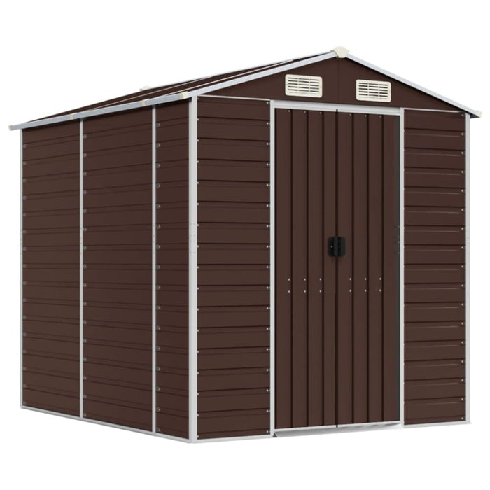 Garden Shed Brown 191x215x198 Cm Galvanised Steel Tonnxlp
