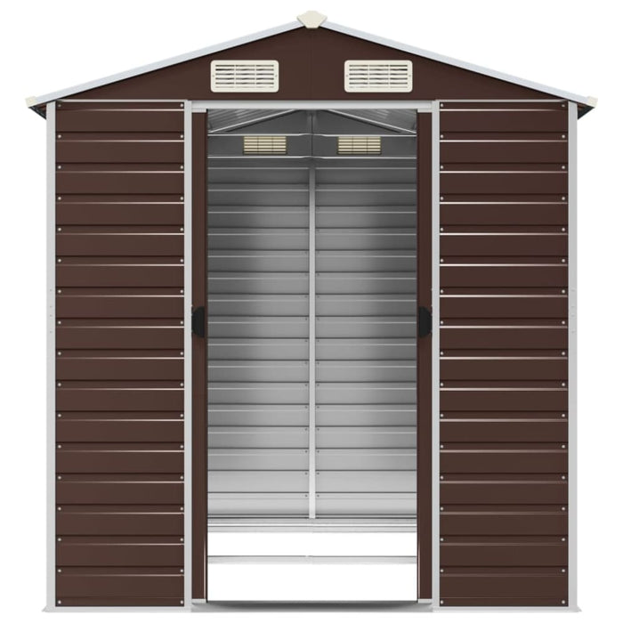 Garden Shed Brown 191x215x198 Cm Galvanised Steel Tonnxlp