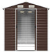 Garden Shed Brown 191x215x198 Cm Galvanised Steel Tonnxlp