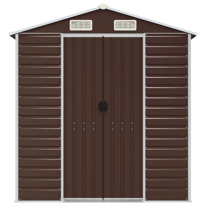 Garden Shed Brown 191x300x198 Cm Galvanised Steel Tonnxll