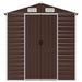 Garden Shed Brown 191x300x198 Cm Galvanised Steel Tonnxll