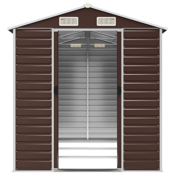 Garden Shed Brown 191x300x198 Cm Galvanised Steel Tonnxll
