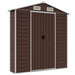 Garden Shed Brown 191x300x198 Cm Galvanised Steel Tonnxll