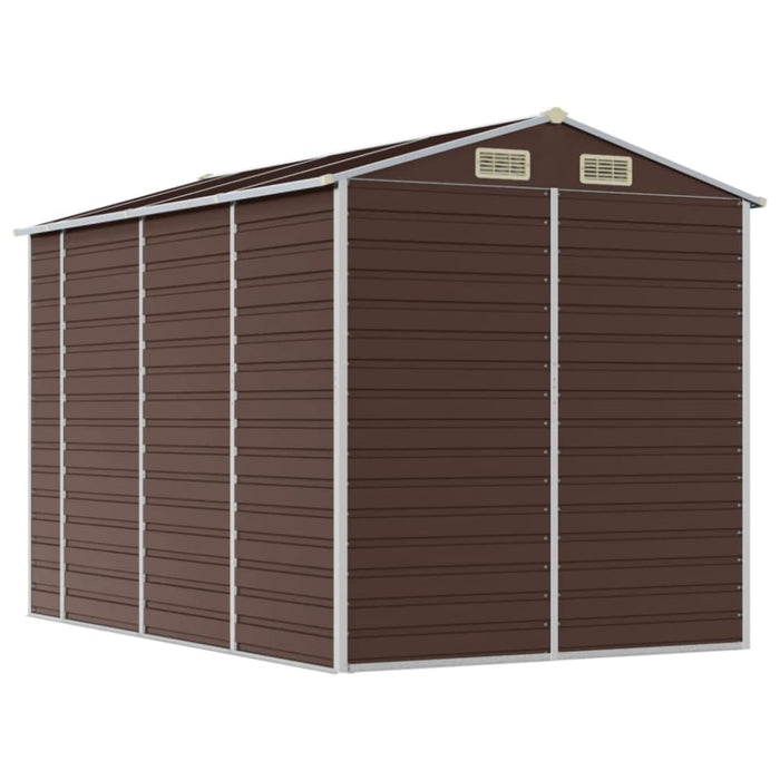 Garden Shed Brown 191x300x198 Cm Galvanised Steel Tonnxll
