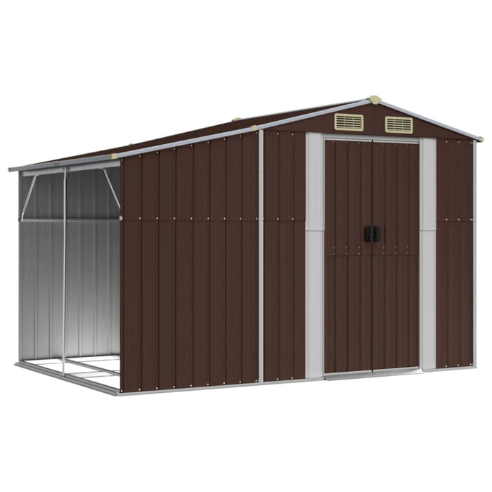 Garden Shed Brown 277x192.5x179 Cm Galvanised Steel Tonnxkp