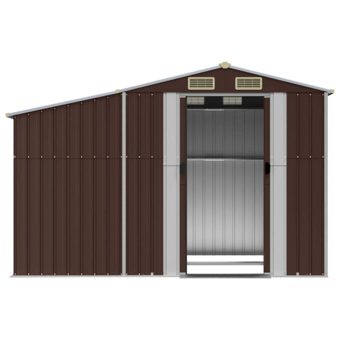 Garden Shed Brown 277x192.5x179 Cm Galvanised Steel Tonnxkp