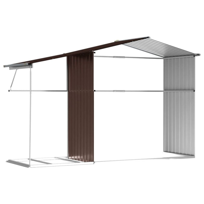 Garden Shed Brown 277x192.5x179 Cm Galvanised Steel Tonnxkp