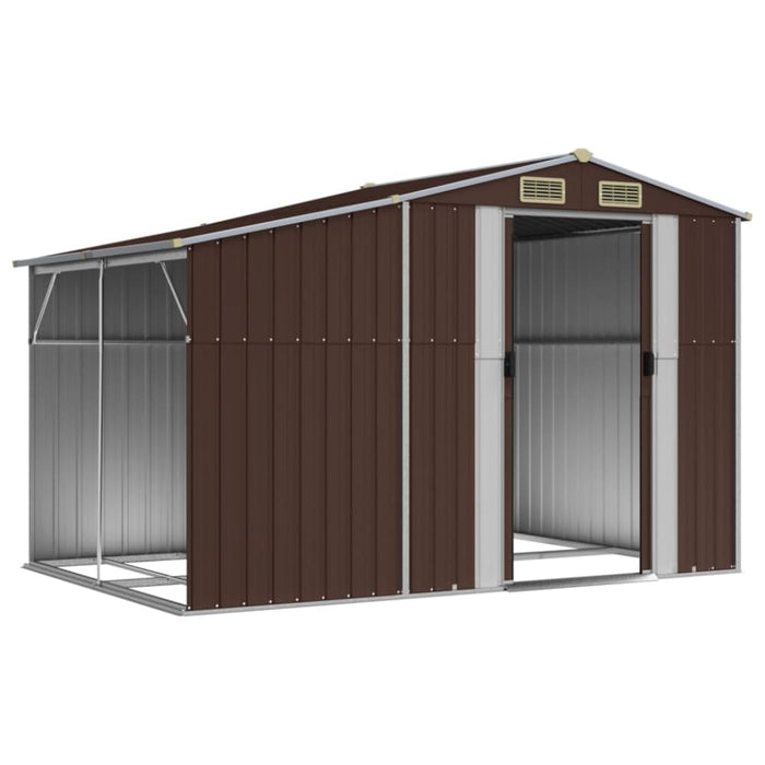 Garden Shed Brown 277x192.5x179 Cm Galvanised Steel Tonnxkp