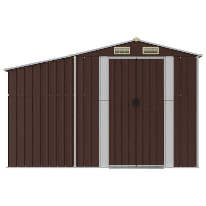 Garden Shed Brown 277x192.5x179 Cm Galvanised Steel Tonnxkp