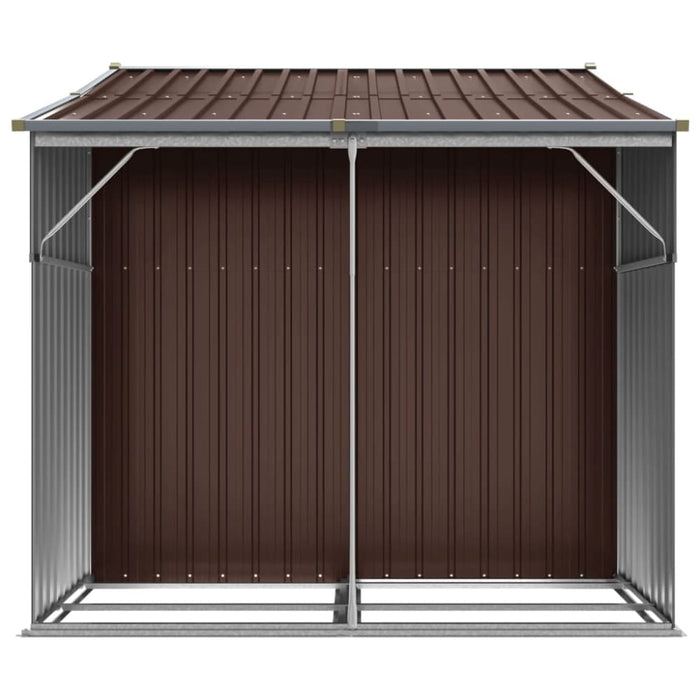 Garden Shed Brown 277x192.5x179 Cm Galvanised Steel Tonnxkp