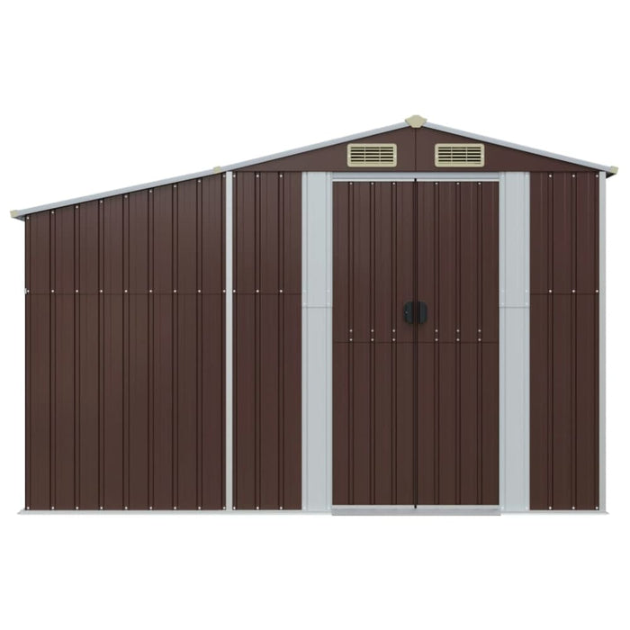 Garden Shed Brown 277x93x179 Cm Galvanised Steel Tlapxb