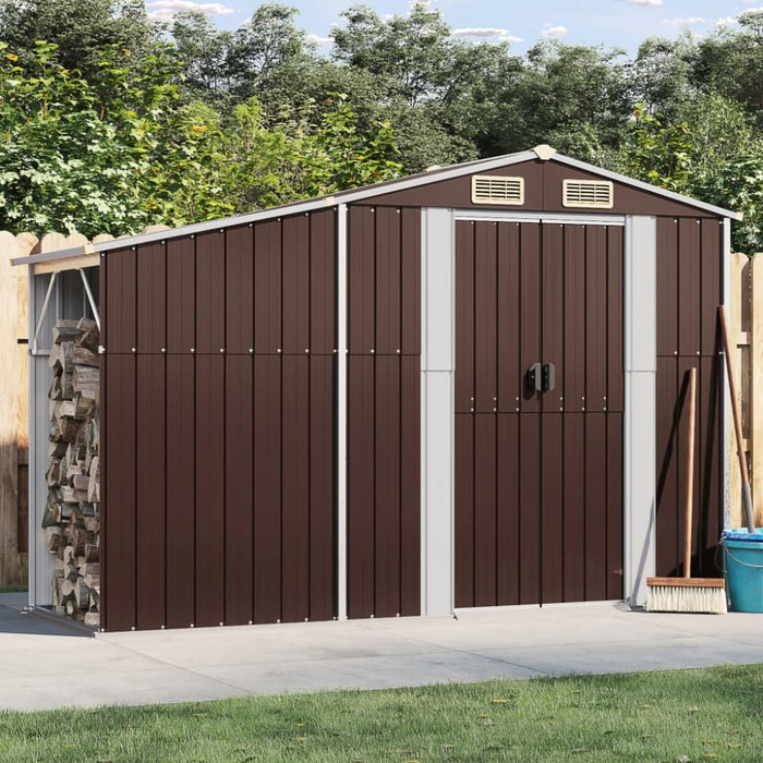 Garden Shed Brown 277x93x179 Cm Galvanised Steel Tlapxb